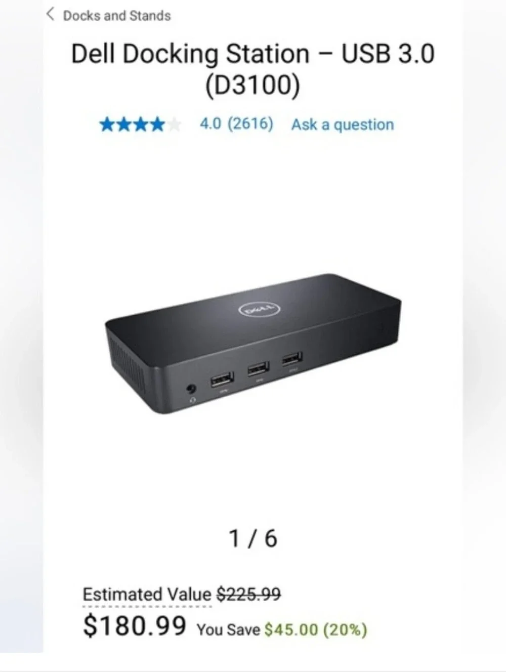 Dell Docking Station D3100 USB 3